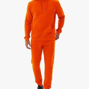 Two piece orange sweatsuit 2xl